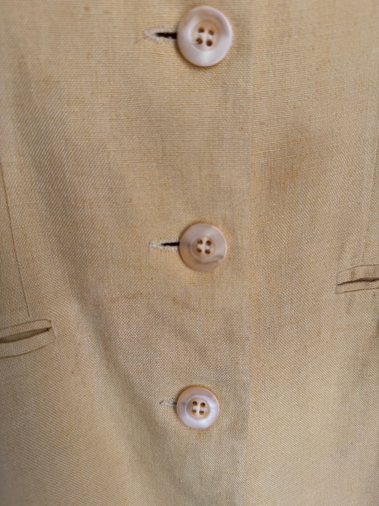 Vintage Express Linen/Cotton Blend Vest in Mustard