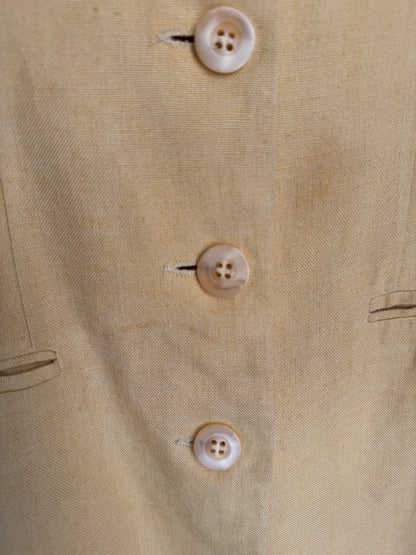 Vintage Express Linen/Cotton Blend Vest in Mustard