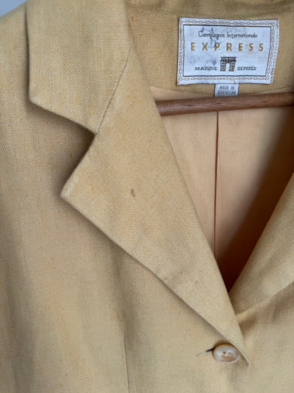 Vintage Express Linen/Cotton Blend Vest in Mustard
