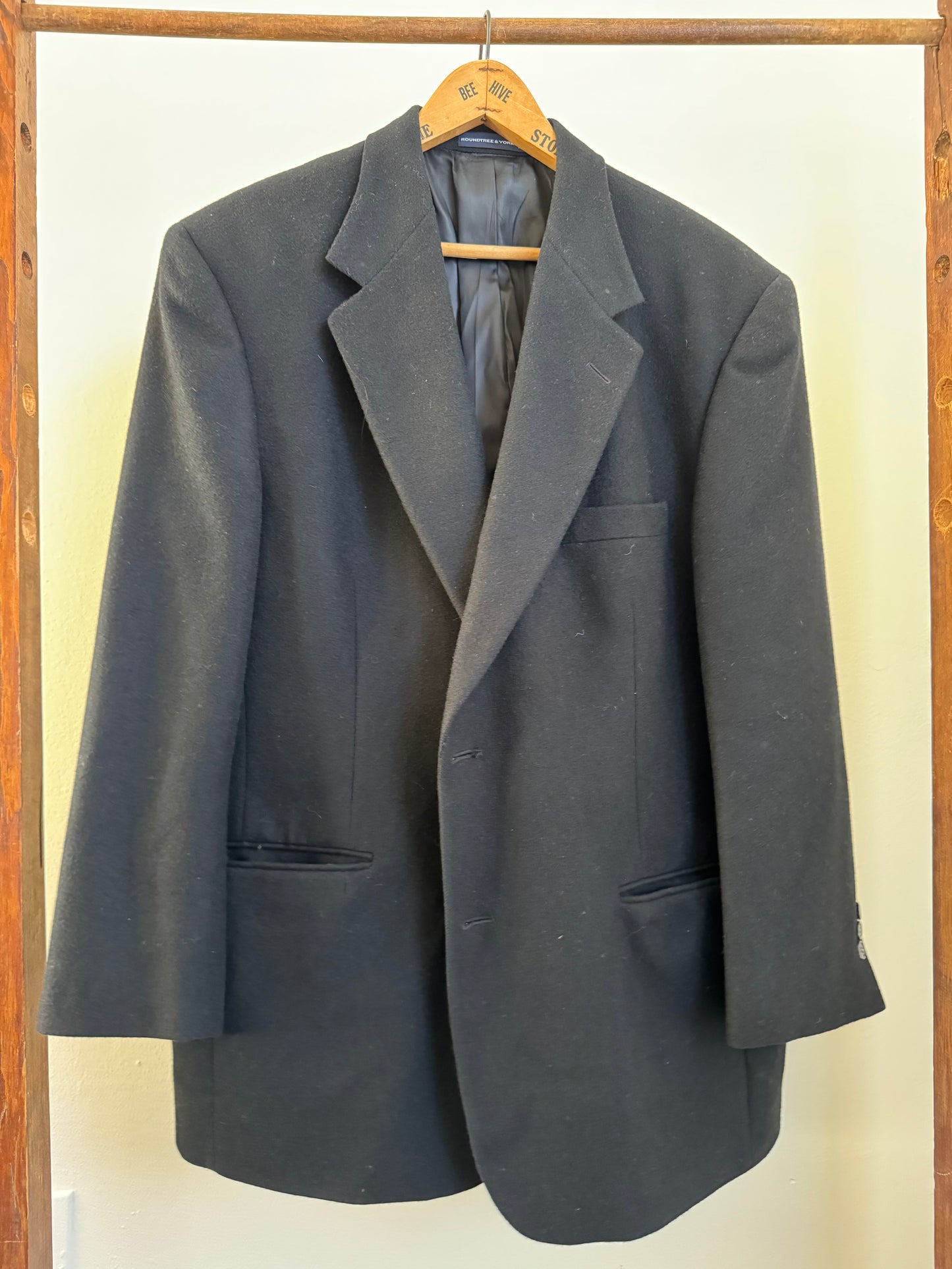 Reclaimed Camel Hair Sport Coat in Black