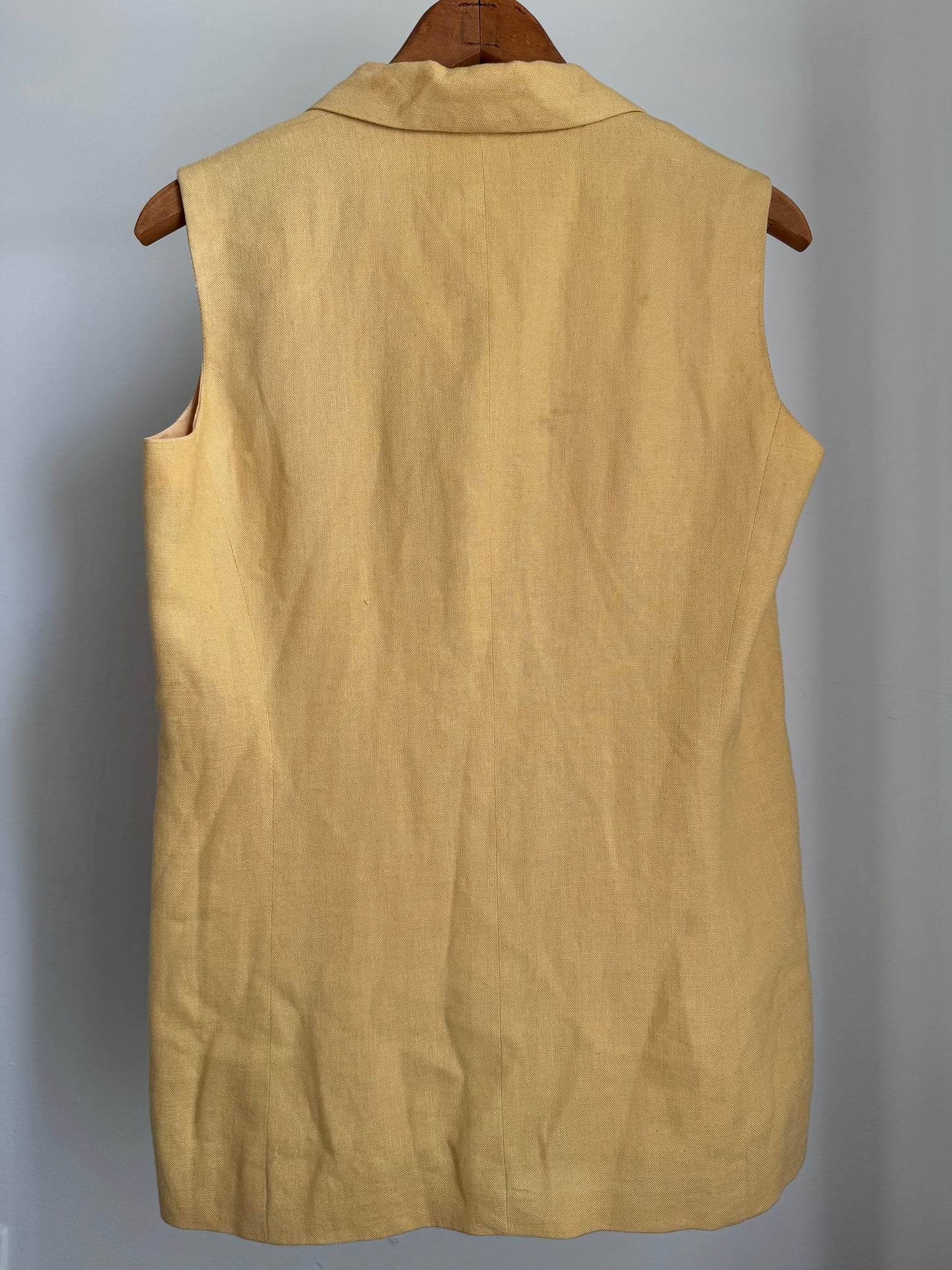 Vintage Express Linen/Cotton Blend Vest in Mustard