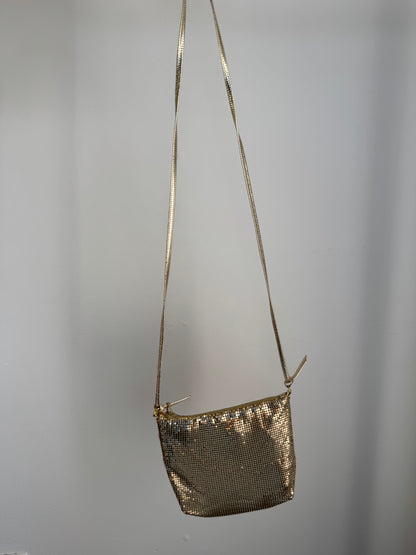 Reclaimed Whiting and Davis Mesh Mini Bag in Gold