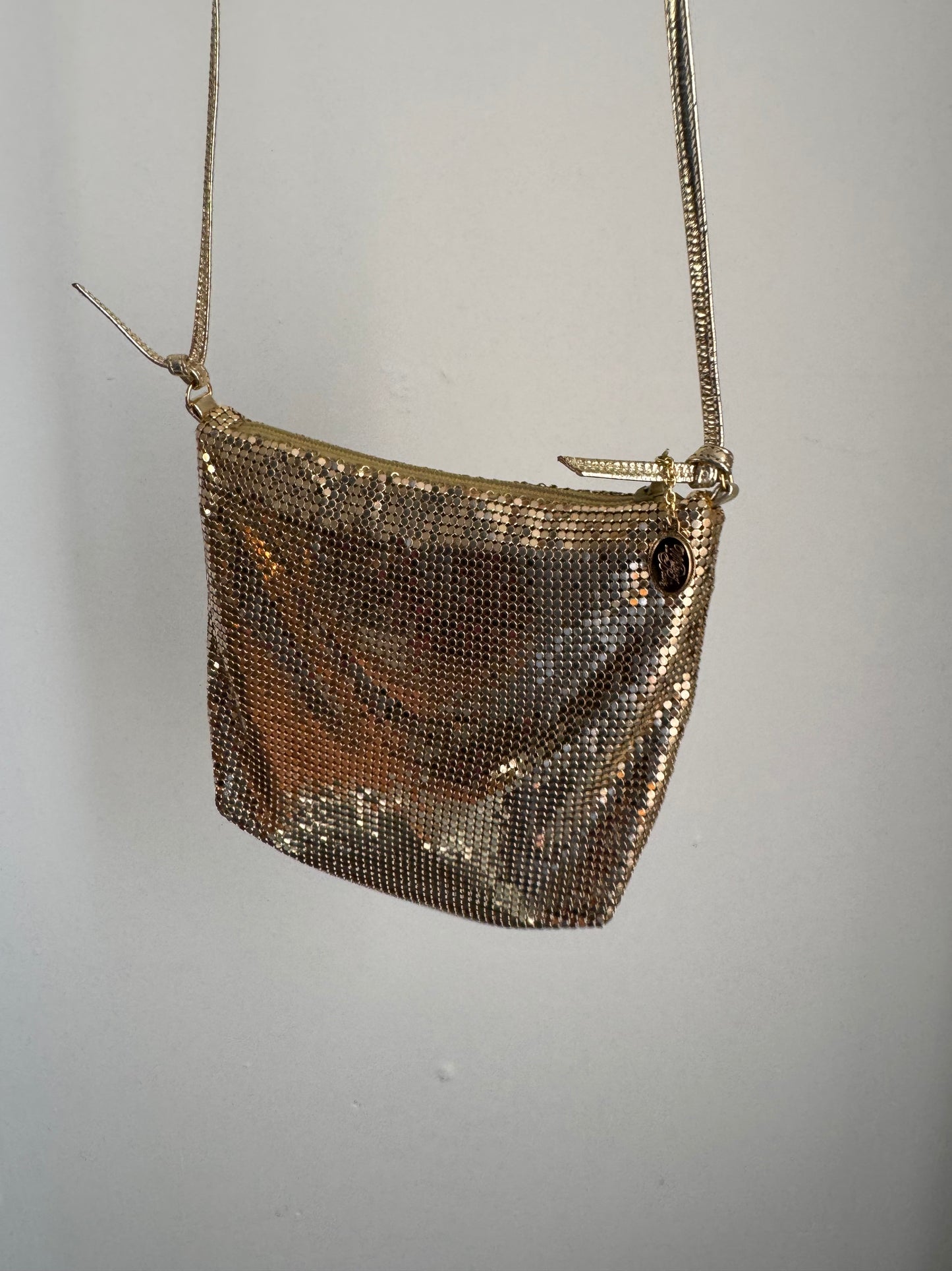 Reclaimed Whiting and Davis Mesh Mini Bag in Gold