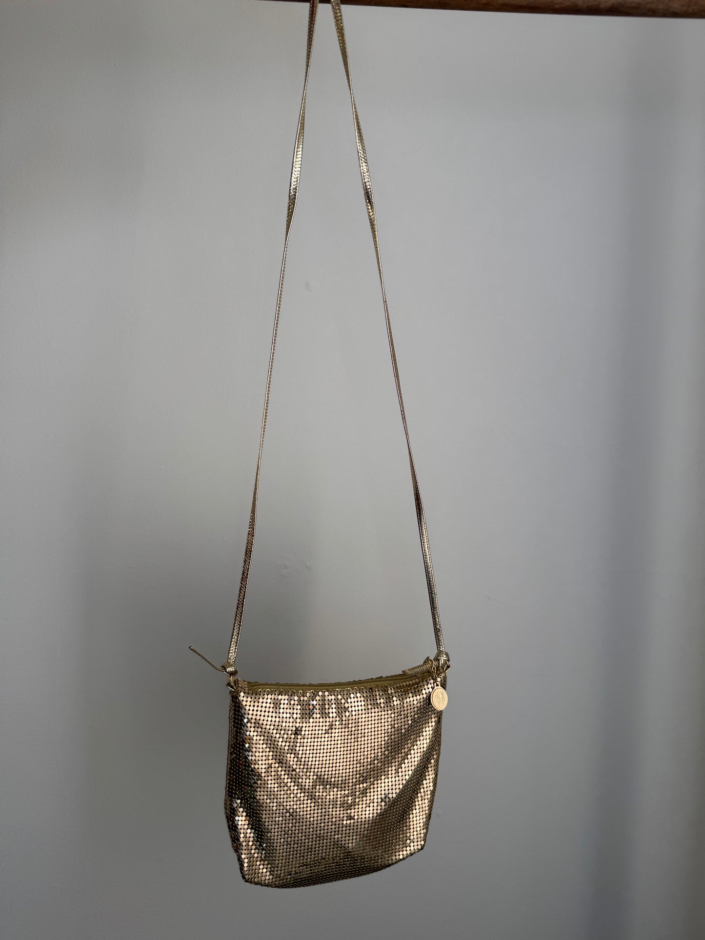 Reclaimed Whiting and Davis Mesh Mini Bag in Gold