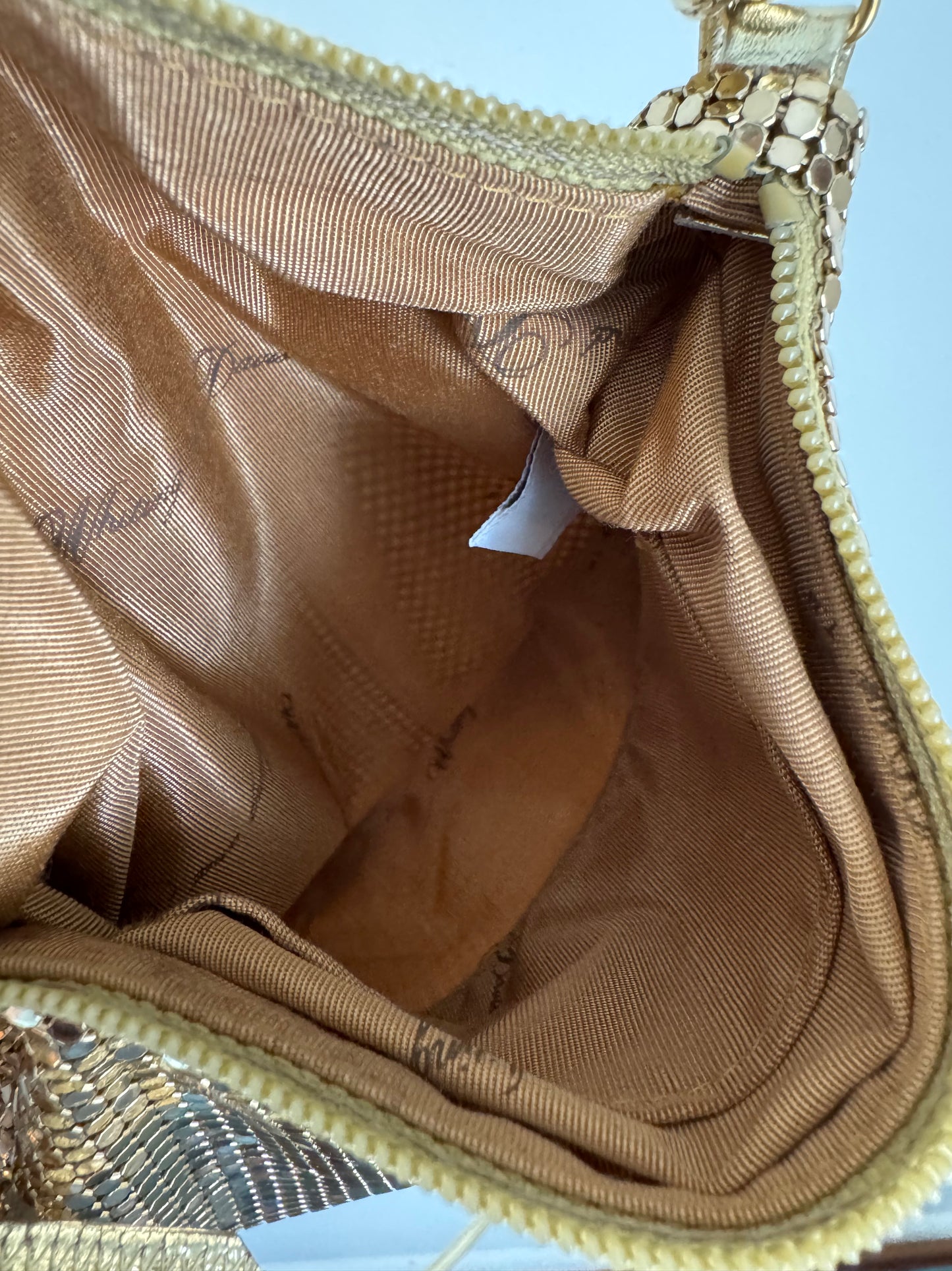 Reclaimed Whiting and Davis Mesh Mini Bag in Gold