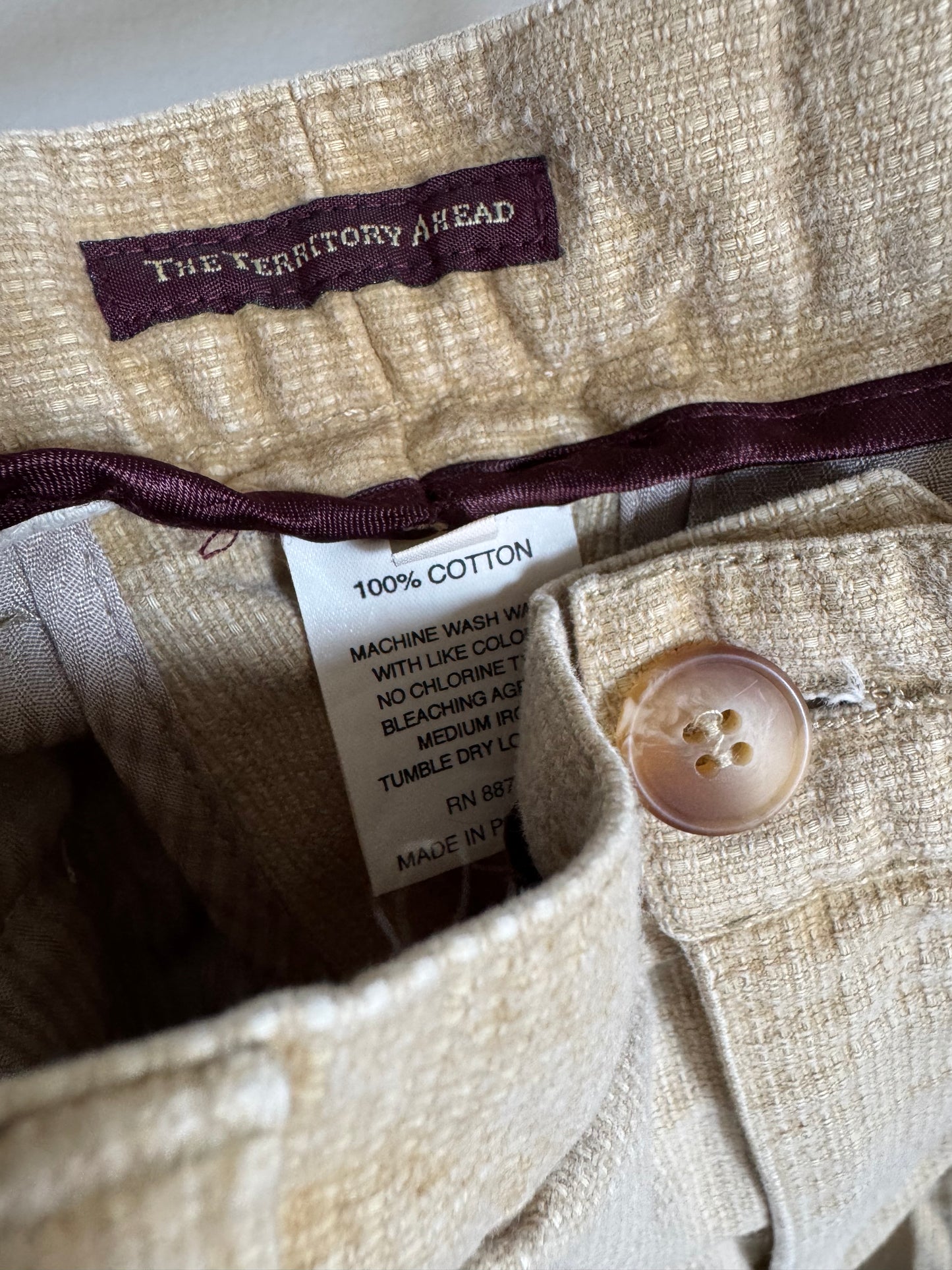 Vintage Heavy Cotton Pleated Trouser in Wheat