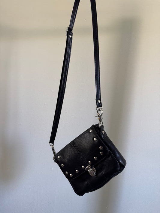 Reclaimed Mini Studded Black Leather Bag