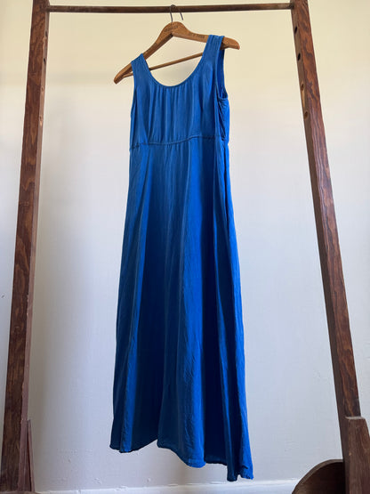 Vintage Rabbit Rabbit Rabbit Rayon Tank Dress in Electric Blue