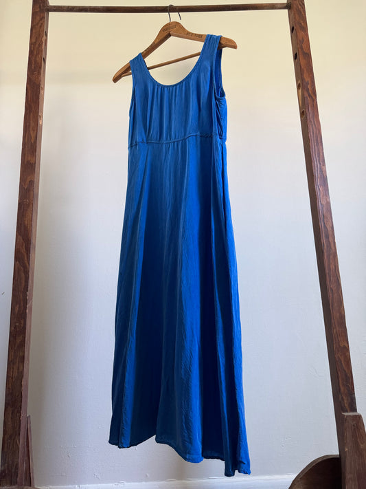 Vintage Rabbit Rabbit Rabbit Rayon Tank Dress in Electric Blue