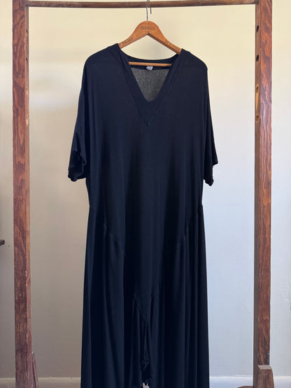 Vintage Rayon Over Sized Dress in Black