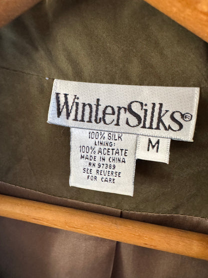 Vintage Silk Jacket in Olive