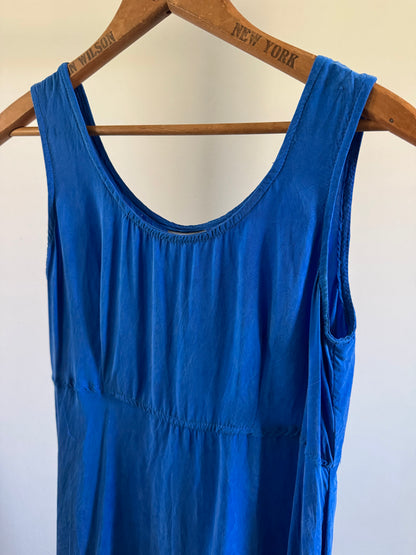 Vintage Rabbit Rabbit Rabbit Rayon Tank Dress in Electric Blue