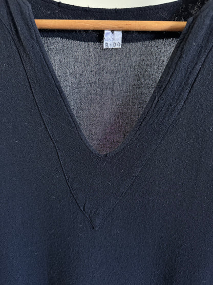 Vintage Rayon Over Sized Dress in Black