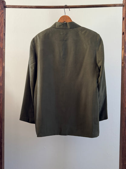 Vintage Silk Jacket in Olive