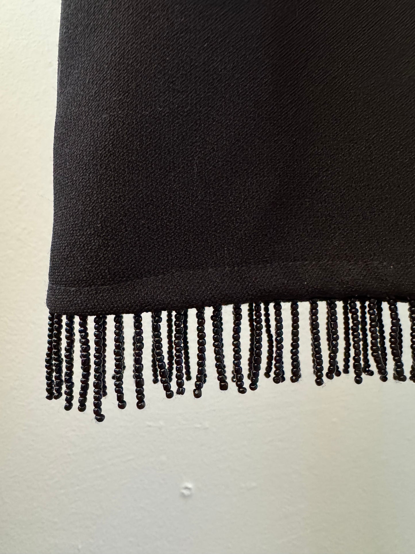 Vintage Jalate Mini Shift Dress in Black with Beaded Hem