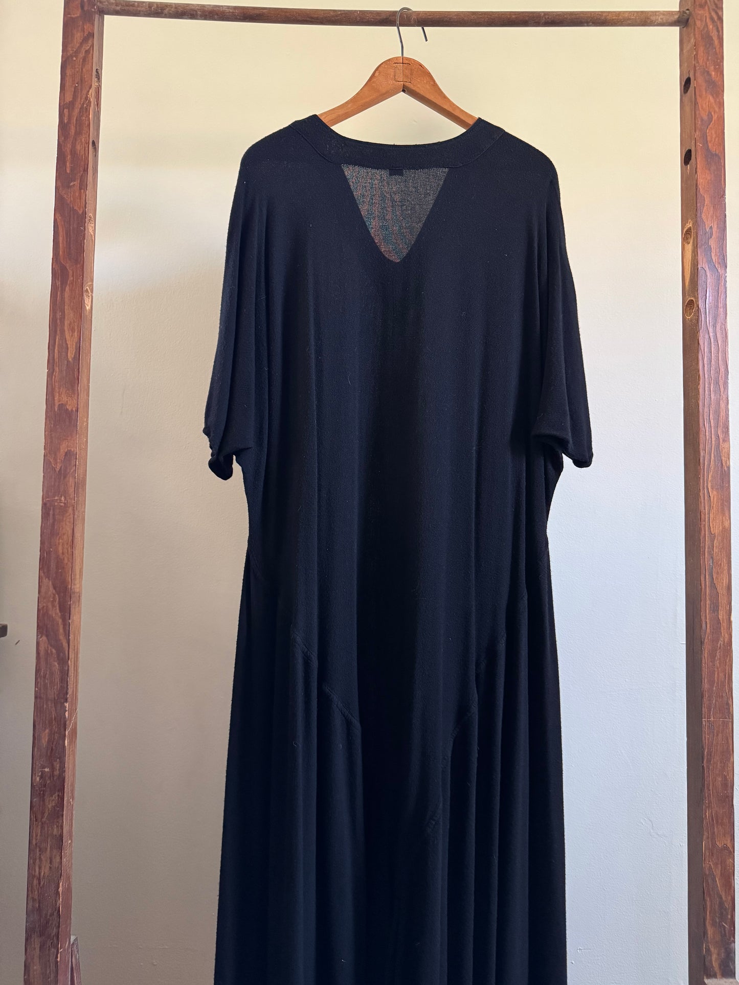 Vintage Rayon Over Sized Dress in Black