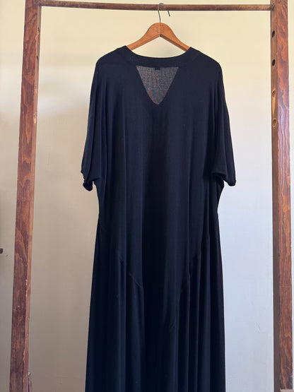 Vintage Rayon Over Sized Dress in Black