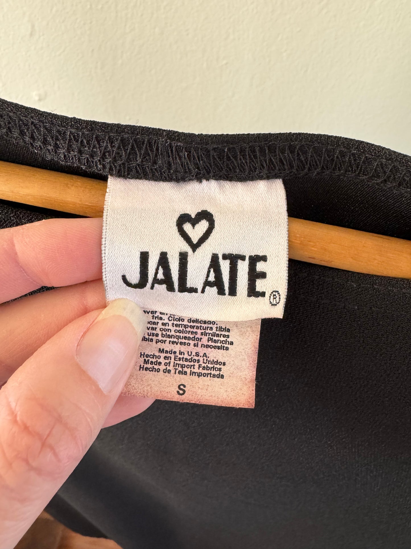 Vintage Jalate Mini Shift Dress in Black with Beaded Hem