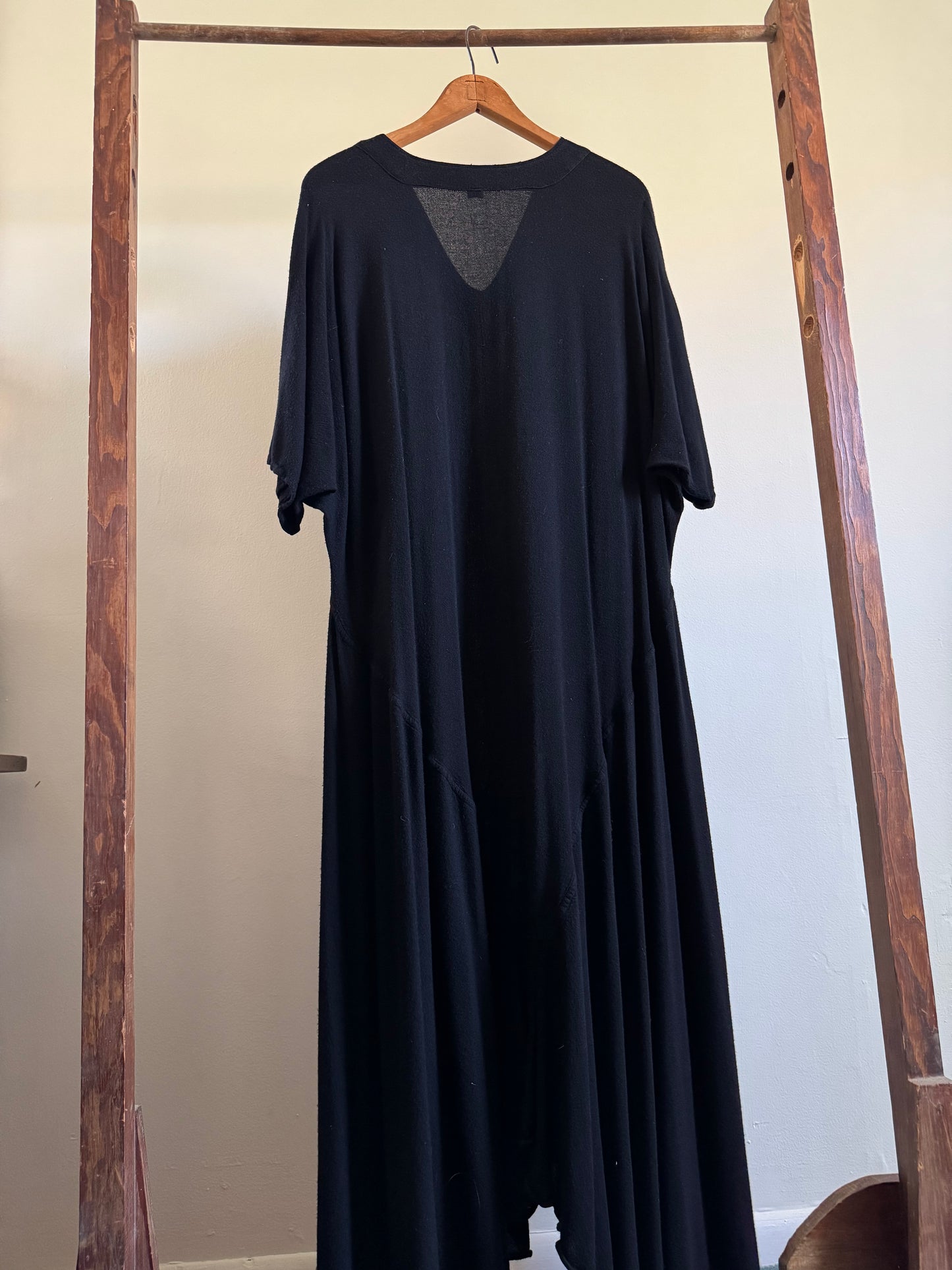 Vintage Rayon Over Sized Dress in Black