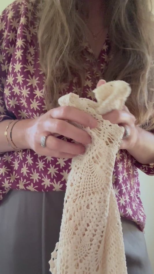 Vintage Crochet Top in Natural