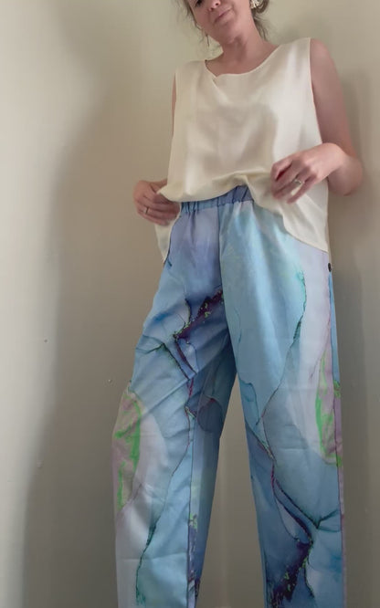 Reclaimed Neon Print Easy Pant