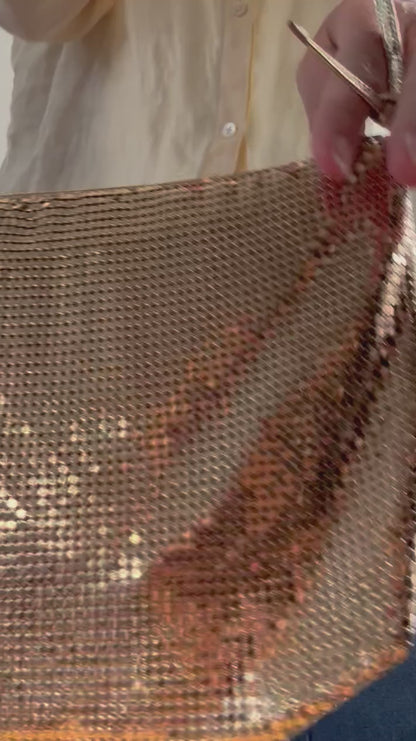 Reclaimed Whiting and Davis Mesh Mini Bag in Gold